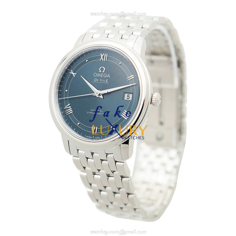 Omega 424.10.37.20.03.002 DE VILLE | Automatic | Steel | Blue Dial | Silver Strap Replica Watch - Image 3