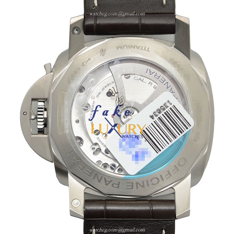 Panerai PAM00351 LUMINOR Automatic Titanium | Brown Dial | Alligator Strap Replica Watch - Image 3