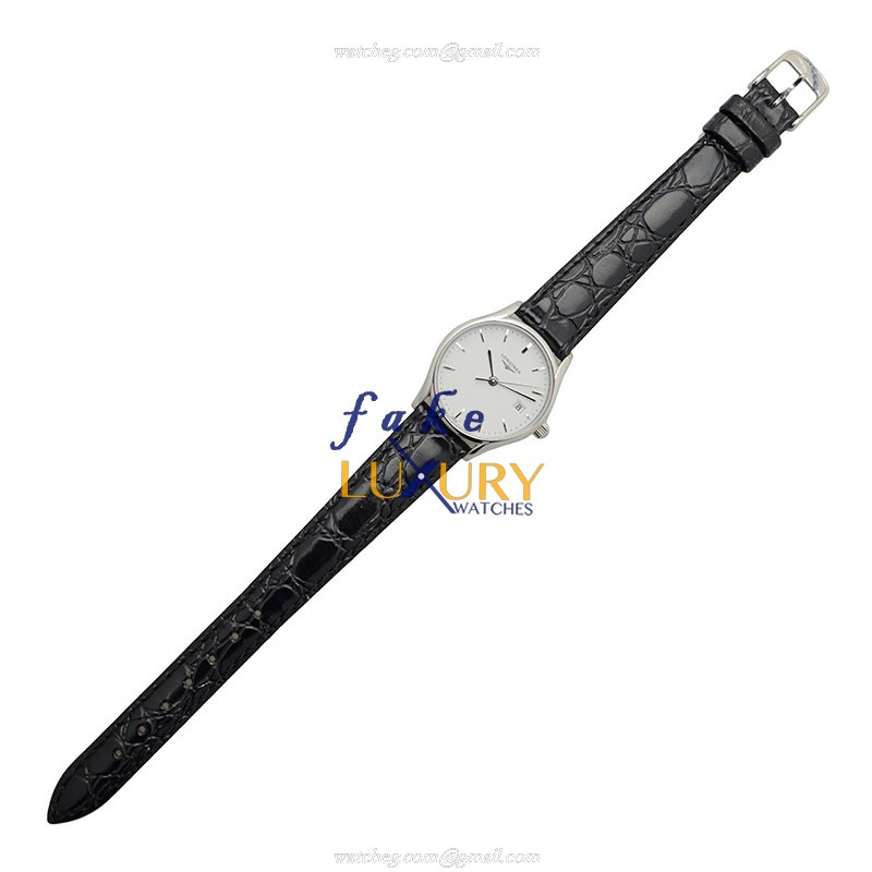 Longines L4.259.4.12.2 La Grande Replica Watch, White Dial, Quartz Movement, Leather Strap - Image 2