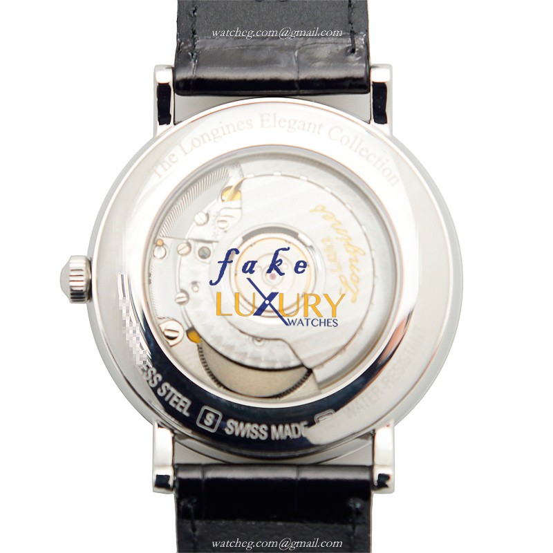 Longines Elegant L4.910.4.12.2 Automatic White Dial Alligator Strap Replica Watch - Image 3