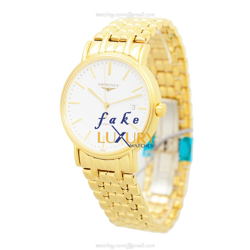 Longines L4.921.2.12.8 PRESENCE Automatic Gold-Plated Stainless Steel White Dial Replica Watch - Image 3