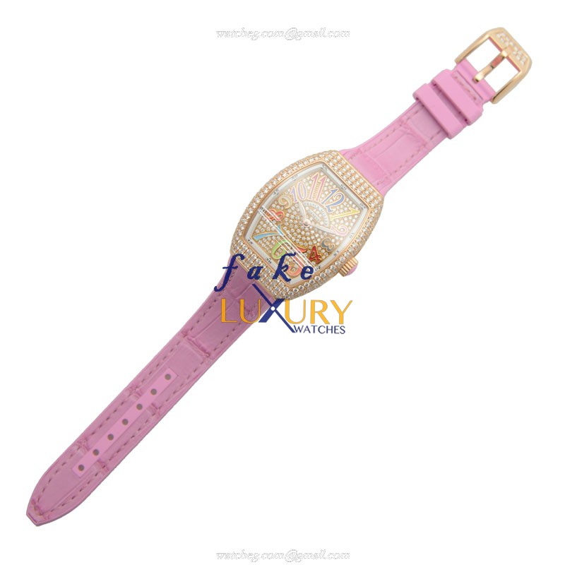 Franck Muller Vanguard V 32 QZ D CD COL DRM 5N.RS | Quartz | 18kt Rose Gold & Diamonds | Pink - Image 2