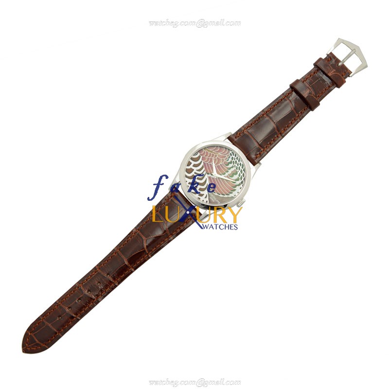 5077P-BUTTERFLY - Patek Philippe Calatrava Replica Watch - Automatic Platinum Brown Dial - Image 2