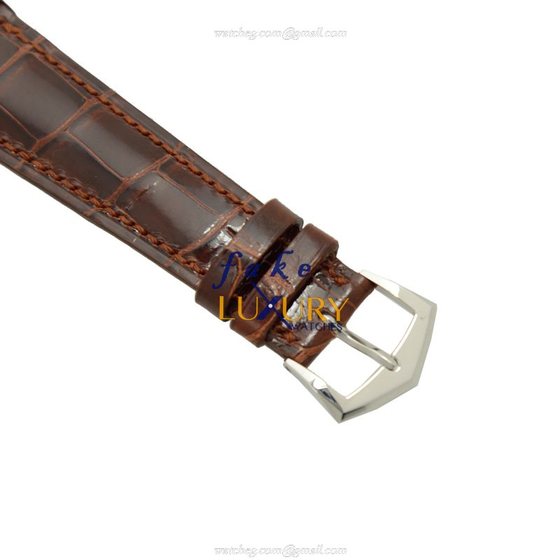 5077P-BUTTERFLY - Patek Philippe Calatrava Replica Watch - Automatic Platinum Brown Dial - Image 4