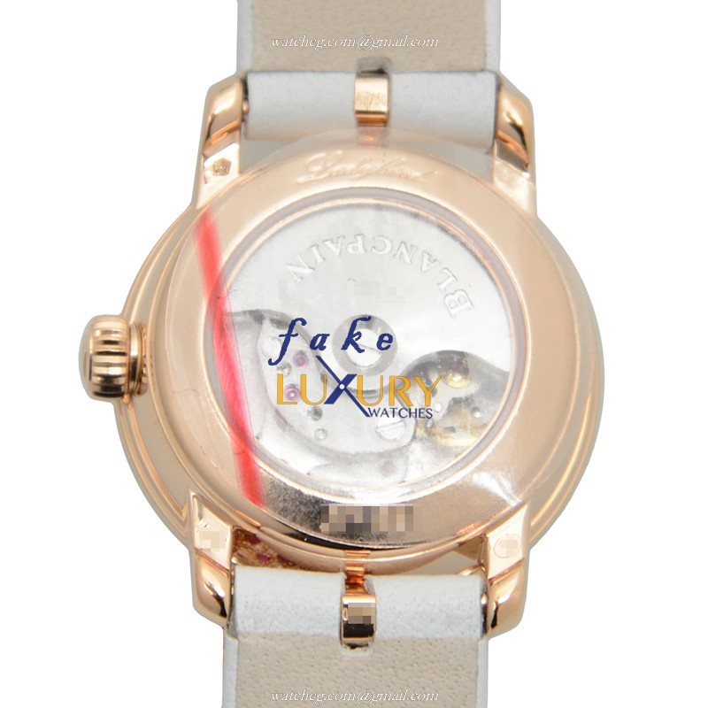 Blancpain 0063D-2954-63A Replica Watch, Automatic, Silver Mother of Pearl Dial, 18kt Rose Gold & - Image 3