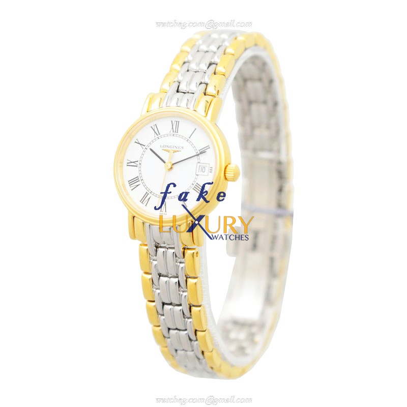 Longines L4.220.2.11.7 PRESENCE Replica Watch, Quartz Movement, White Dial, Gold-Plated & Steel Case - Image 3