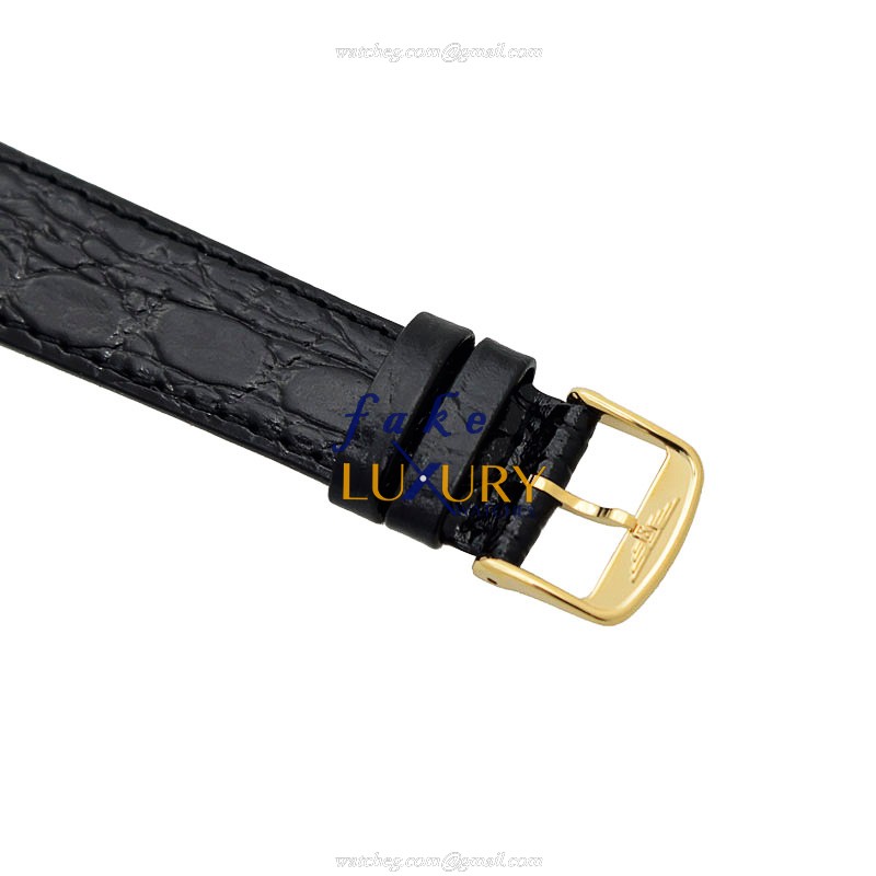 Longines L4.720.2.11.2 Replica Watch, Quartz, White Dial, PVD Gold Case, Black Leather Strap - Image 4
