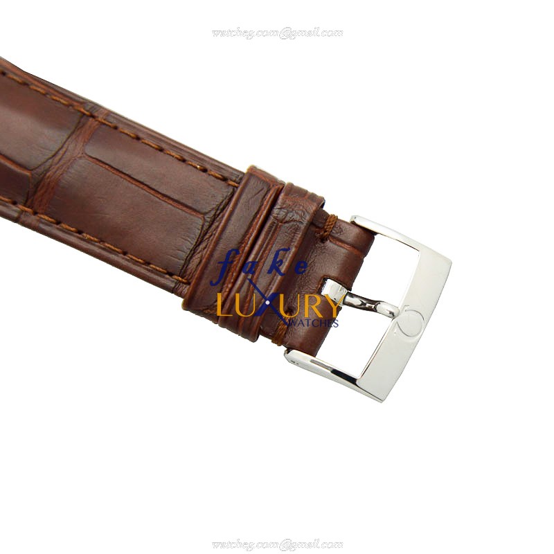 Omega 424.13.40.21.02.002 DE VILLE Automatic, Silver Dial, Stainless Steel Case, Brown Alligator - Image 4