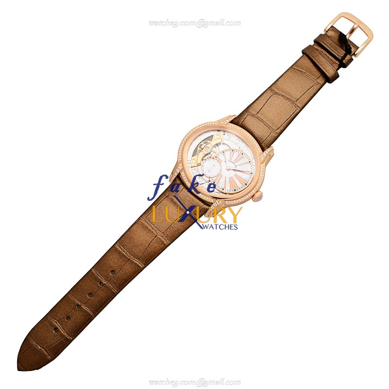 Audemars Piguet Millenary 77247OR.ZZ.A812CR.01 Manual Wind Rose Gold Diamond Silver Dial Replica - Image 2