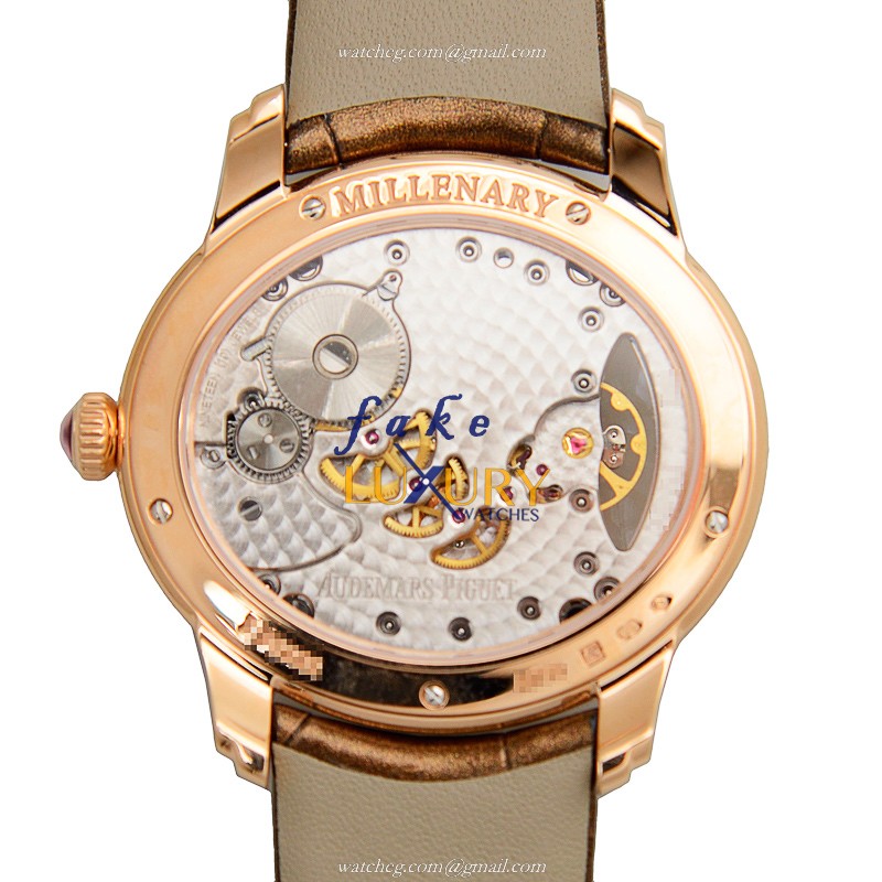 Audemars Piguet Millenary 77247OR.ZZ.A812CR.01 Manual Wind Rose Gold Diamond Silver Dial Replica - Image 3