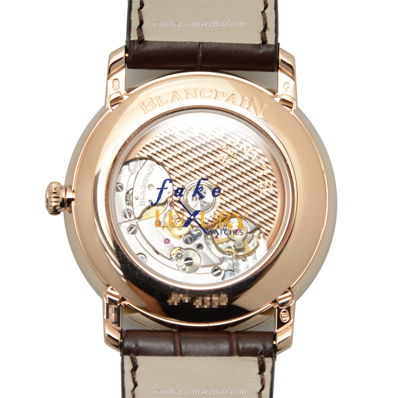 Blancpain 6654-3613-55B Villeret Replica Watch Automatic 18kt Rose Gold Gold Dial Brown Alligator - Image 3