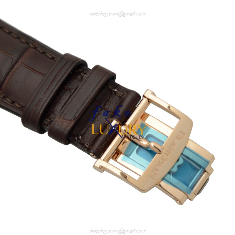 Blancpain 6654-3613-55B Villeret Replica Watch Automatic 18kt Rose Gold Gold Dial Brown Alligator - Image 4