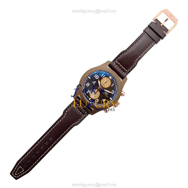 IWC IW388006 Pilots Automatic Ceramic Replica Watch Brown Dial Cowhide Strap - Image 2