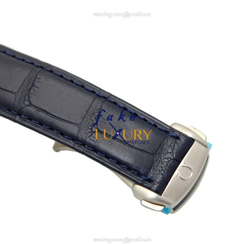Omega Seamaster 231.13.43.22.03.002 Automatic Blue Dial Steel Leather Replica Watch - Image 4