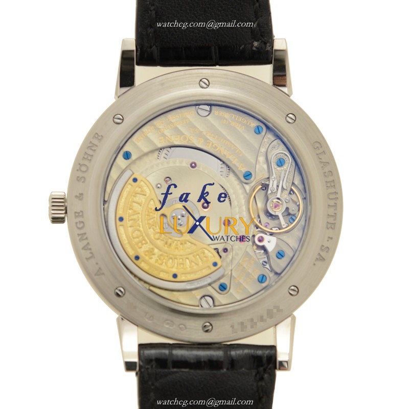 A Lange Saxonia 307.029 Automatic with Black Dial on Alligator Replica Watch - Image 3
