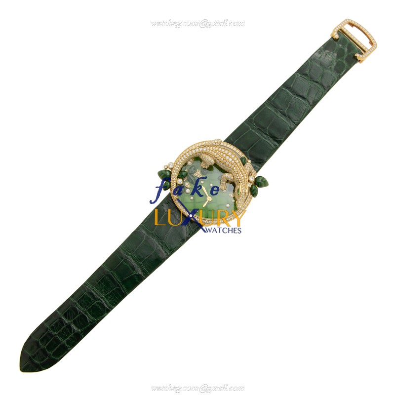 HPI00714-Cartier-BESTIAIRE-Quartz-18kt-Gold-Diamond-Steel-Replica-Watch - Image 2