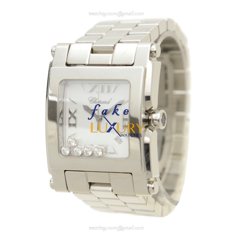 Chopard 288467-3001 Happy Sport Quartz Steel Case Replica Watch, White Dial, Silver Strap - Image 3