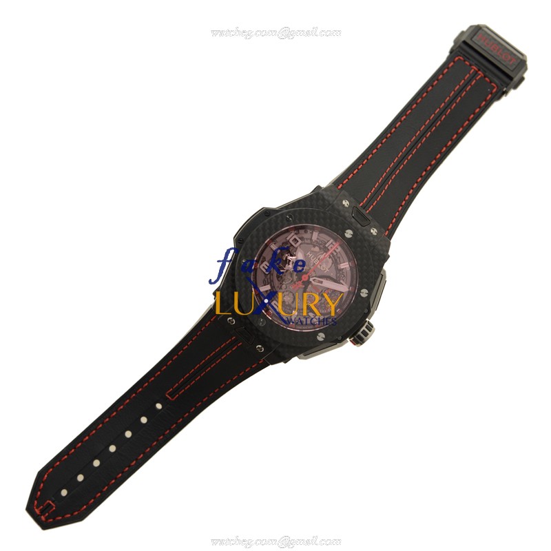 Hublot 401.QX.0123.VR Automatic Carbon Fiber Replica Watch, Red Dial, Black Rubber Strap - Image 2