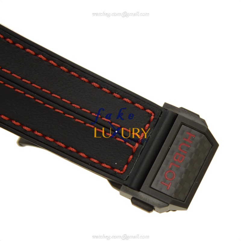 Hublot 401.QX.0123.VR Automatic Carbon Fiber Replica Watch, Red Dial, Black Rubber Strap - Image 4