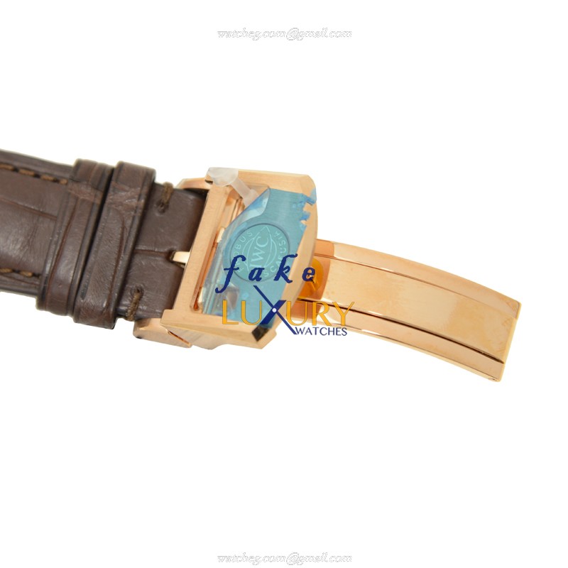 IWC Portuguese IW500701 Automatic 18kt Rose Gold Brown Alligator White Dial Replica Watch - Image 4