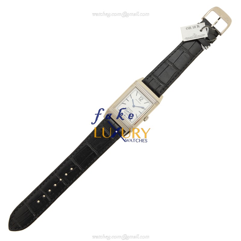Jaeger-Lecoultre Q2783520 REVERSO Manual Wind 18kt White Gold Replica Watch, Silver Dial, Alligator - Image 2