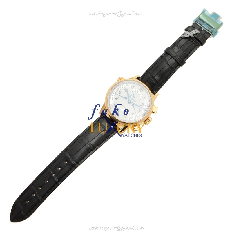 Longines L4.797.8.23.2 HERITAGE Automatic 18kt Rose Gold White Dial Leather Replica Watch - Image 2