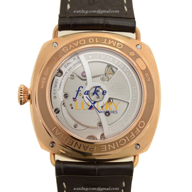 Panerai PAM00497 Radiomir Replica Watch Brown Dial 18kt Rose Gold Case Automatic - Image 3