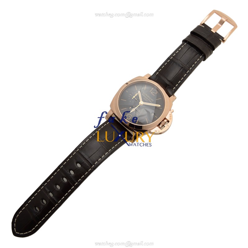 Panerai PAM00576 LUMINOR Manual Wind 18kt Rose Gold - 44mm - Brown Dial - Alligator Strap Replica - Image 2