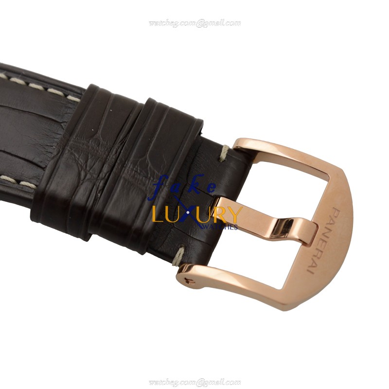 Panerai PAM00576 LUMINOR Manual Wind 18kt Rose Gold - 44mm - Brown Dial - Alligator Strap Replica - Image 4