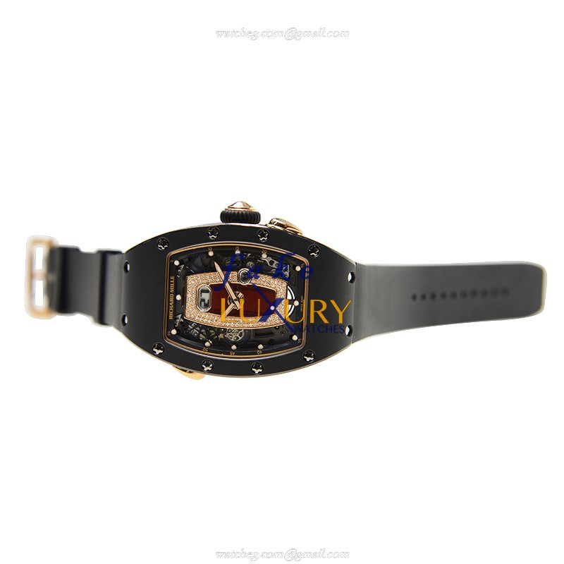 Richard Mille RM037 Automatic Ceramic Replica Watch, Black Carbon Fiber Dial, Rubber Strap - Image 2