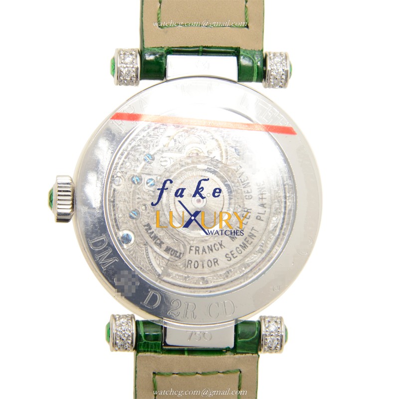 Franck Muller DM 36 D 2R CD OG DOUBLE MYSTERY Auto 18kt White Gold Diamond Replica Watch - Green - Image 3