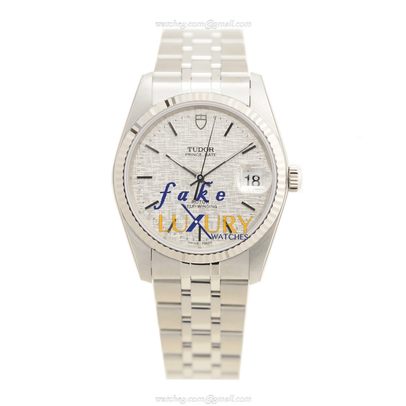 Tudor Prince Date 74034-62470-SVCL Replica Watch, Automatic Silver Dial, 18kt White Gold Steel - Image 2