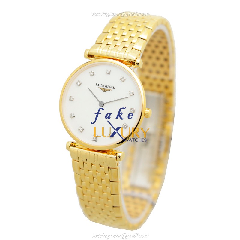 Longines L4.512.2.87.8 La Grande Quartz Replica Watch, White Mother of Pearl Dial, Gold PVD Strap - Image 3