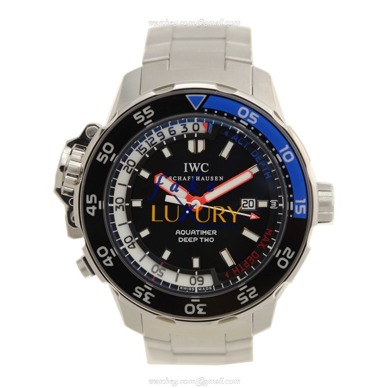 IWC IW354703 Aquatimer Replica Watch Automatic Movement Black Dial Steel Case - Image 2
