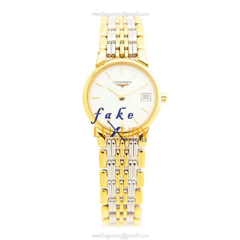 Longines L5.132.3.22.4 Elegant Replica Watch Quartz Movement White Dial Gold Plated Stainless Steel - Image 2