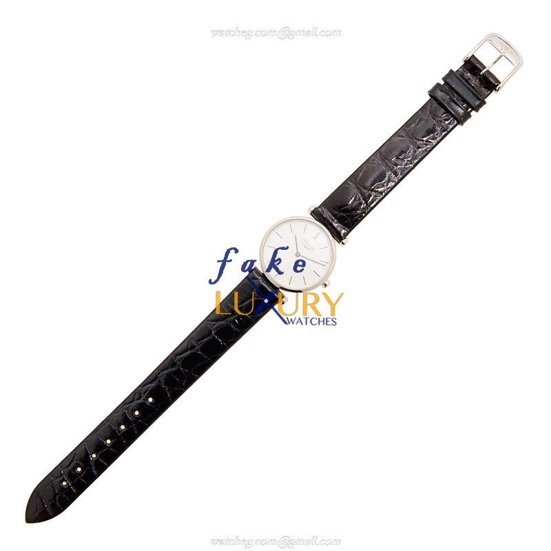 Longines L4.209.4.73.2 La Grande Replica Watch With Quartz Movement, Silver Dial, Black Leather - Image 2