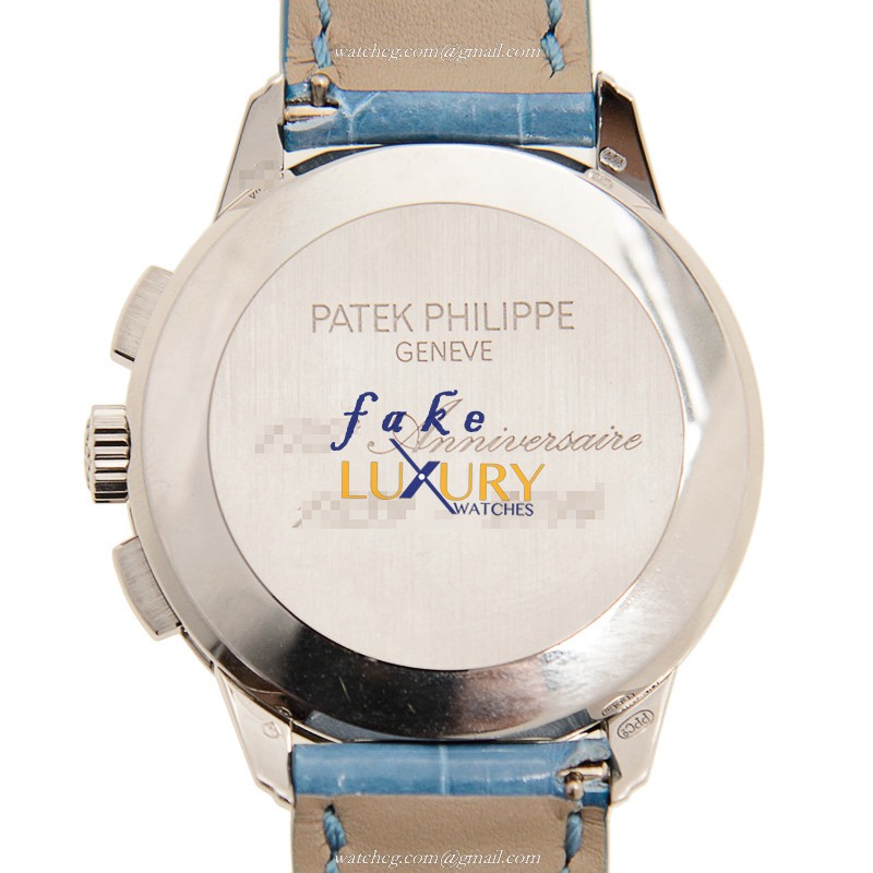 Patek Philippe 4675G-001 Anniversary Series Automatic 18kt White Gold Blue Alligator Replica Watch - Image 3