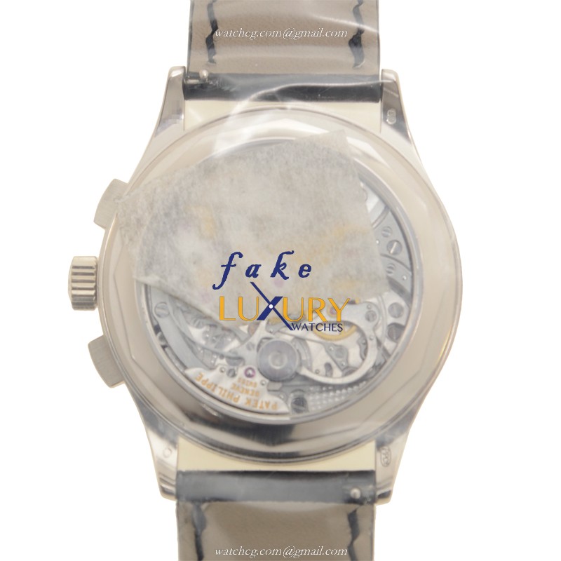 Patek Philippe 5170G-010 Replica Watch, Manual Wind, 18kt White Gold, Black Dial, Alligator Strap - Image 3