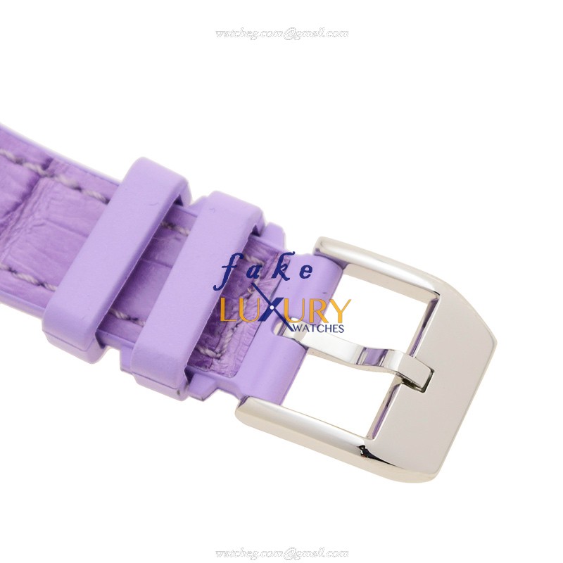 Franck Muller V 32 SC AT FO COL DRM AC.VL Vanguard Automatic Silver Dial Purple Rubber Strap - Image 4