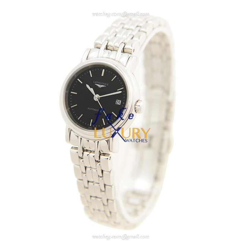 Longines L4.321.4.52.6 PRESENCE Automatic Stainless Steel Replica Watch, Black Dial, Silver Strap - Image 3