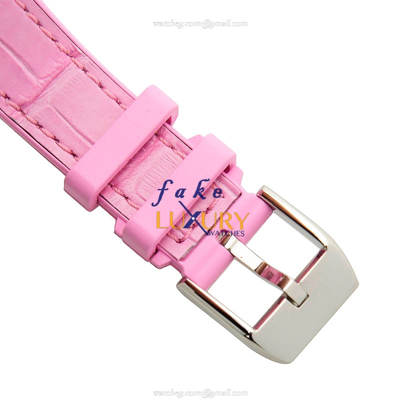 Franck Muller V 32 SC AT FO AC.RS Vanguard Replica Watch, Silver Dial, Steel Case, Pink Alligator - Image 4