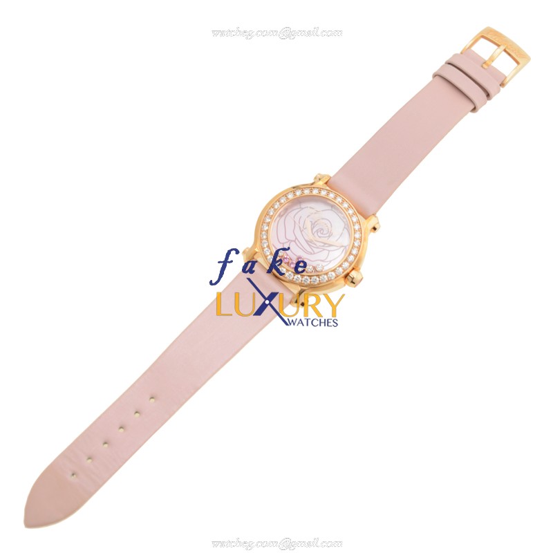 Chopard 277473-5011 Happy Sport Quartz 18kt Rose Gold & Diamond Bezel Replica Watch - Image 2