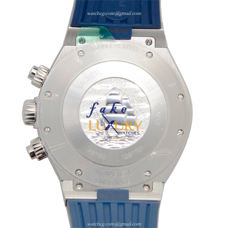 Vacheron Constantin 49150/000A-9745 Overseas Replica Watch, Blue Dial, Steel Case, Rubber Strap - Image 3