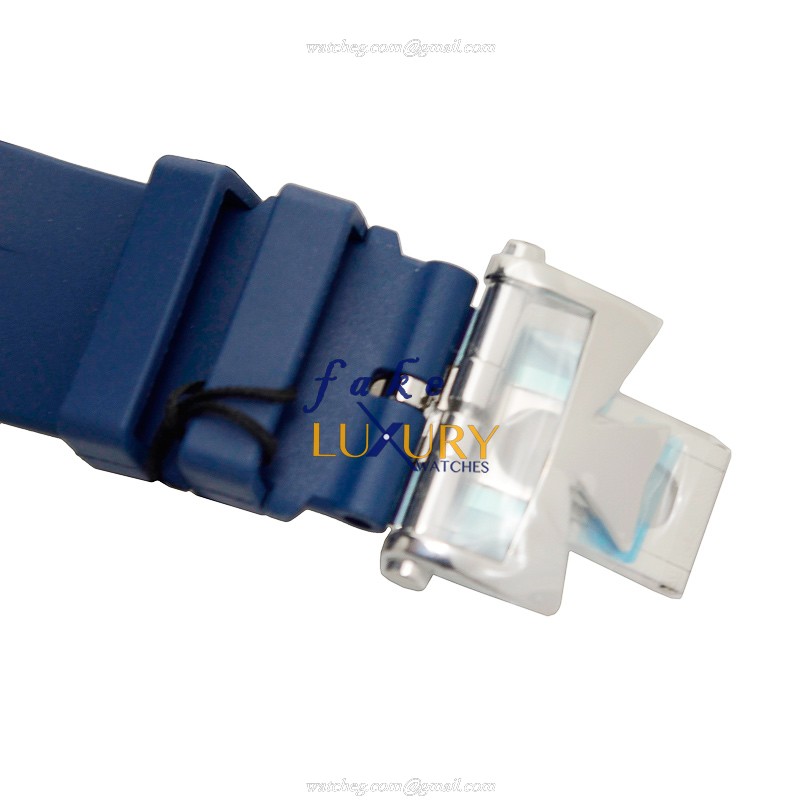 Vacheron Constantin 49150/000A-9745 Overseas Replica Watch, Blue Dial, Steel Case, Rubber Strap - Image 4