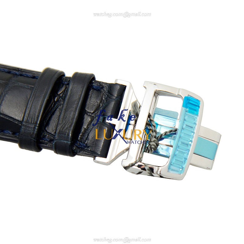 - JAEGER-LECOUTRE Q6053406 DUOMETRE Manual Wind 18kt White Gold Replica Watch - Blue Dial & - Image 4