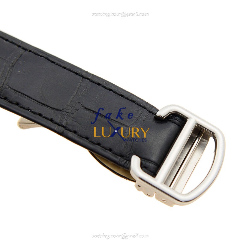 Cartier WSRO0002 ROTONDE DE CARTIER AUTO STEEL WHITE DIAL BLACK ALLIGATOR STRAP Replica Watch - Image 4
