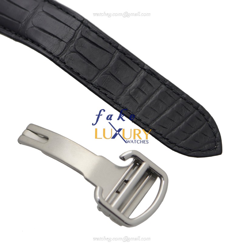 Cartier Drive de Cartier WSNM0004 Automatic Silver Dial Alligator Strap Steel Replica Watch - Image 4