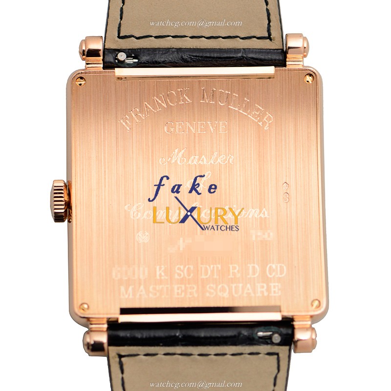 6000 K SC DT R D CD 5N - Franck Muller Master Square Replica Watch - Automatic - Gold Dial - Rose - Image 3