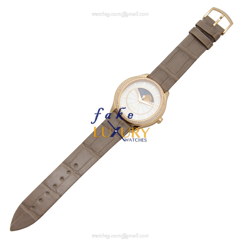 Piaget G0A40123 Limelight Replica Watch Automatic 18kt Rose Gold Diamonds White Dial Alligator Strap - Image 2