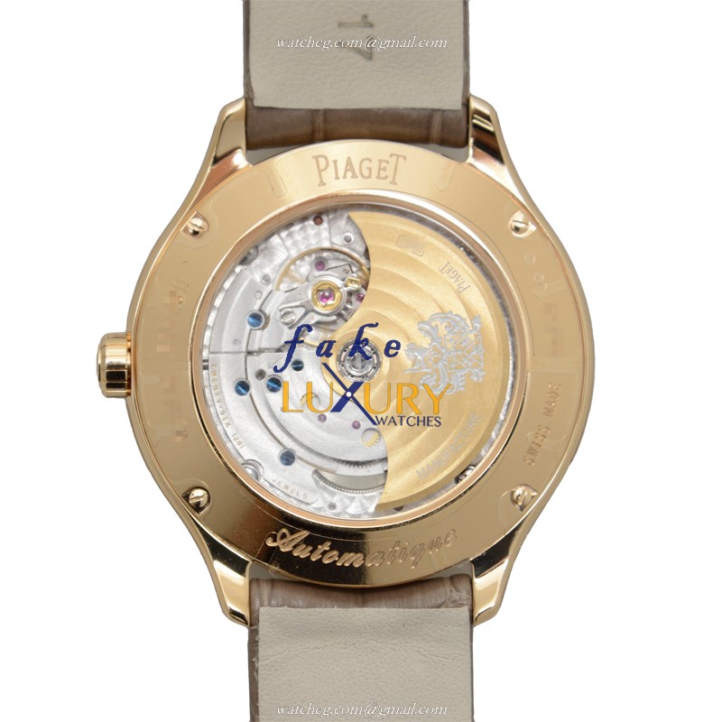 Piaget G0A40123 Limelight Replica Watch Automatic 18kt Rose Gold Diamonds White Dial Alligator Strap - Image 3
